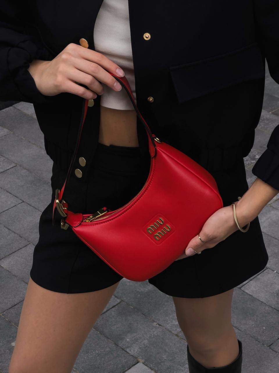 Miu Miu Red Leather Hobo Bag - 23