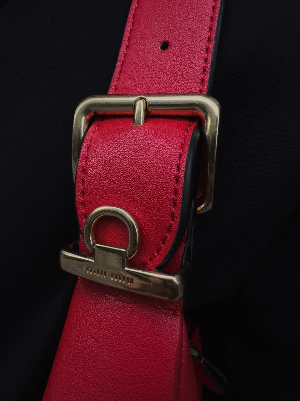 Miu Miu Red Leather Hobo Bag - 27