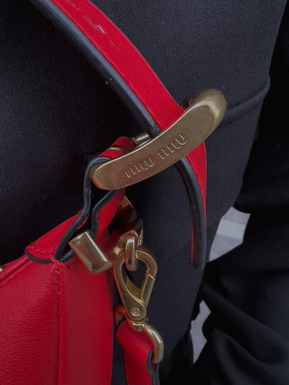 Miu Miu Red Leather Hobo Bag - 28