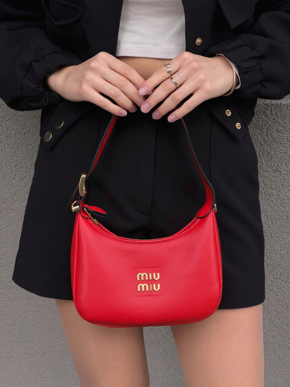 Miu Miu Red Leather Hobo Bag - 3