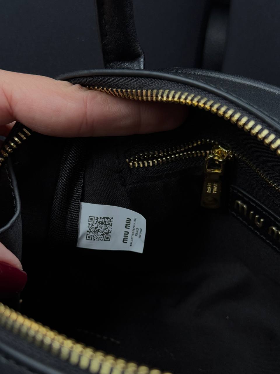 Miu Miu Semi-Circle Leather Top Handle Bag Black - 6