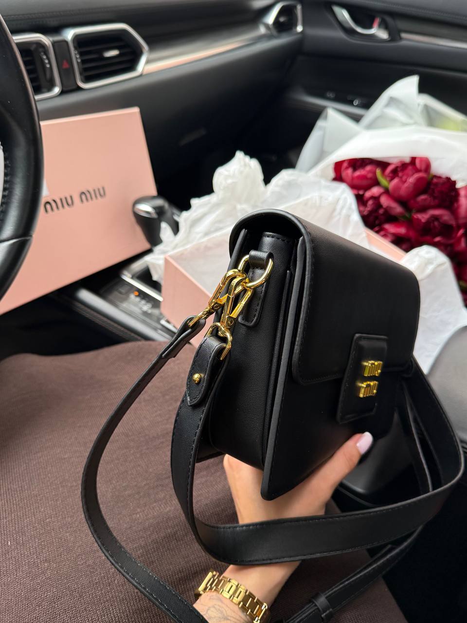 Miu Miu Shoulder Leather Bag - 6