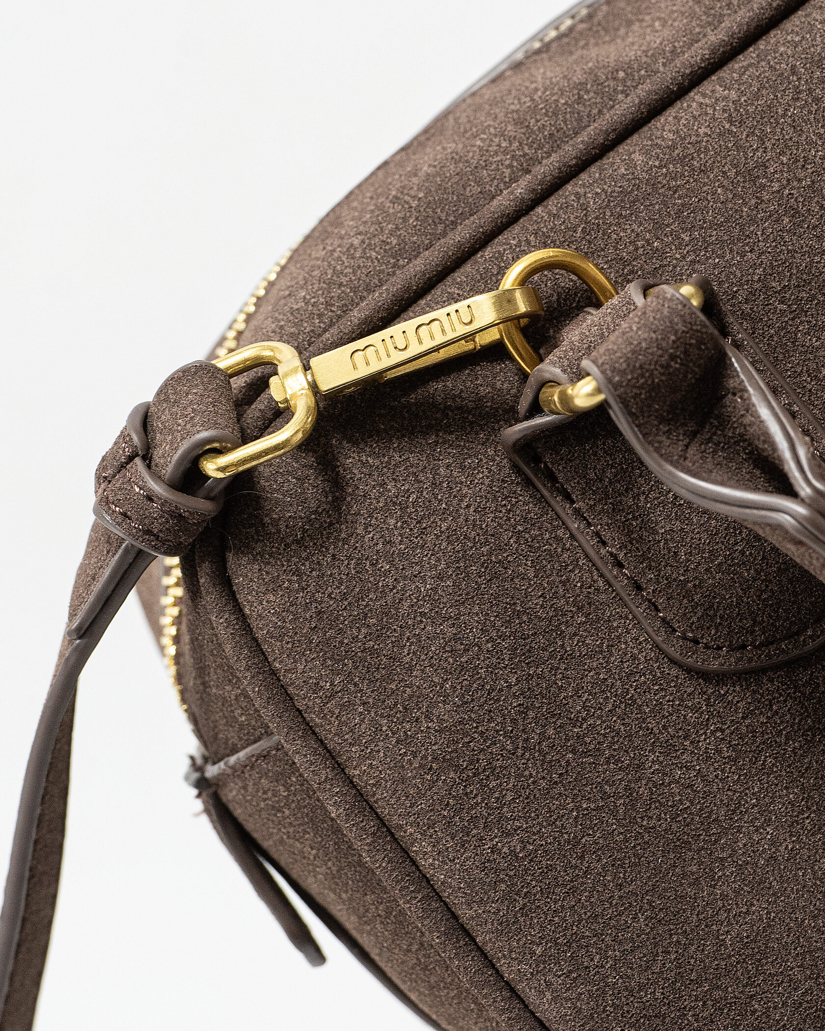 Miu Miu Small Arcadie Bag in Brown Suede - 11