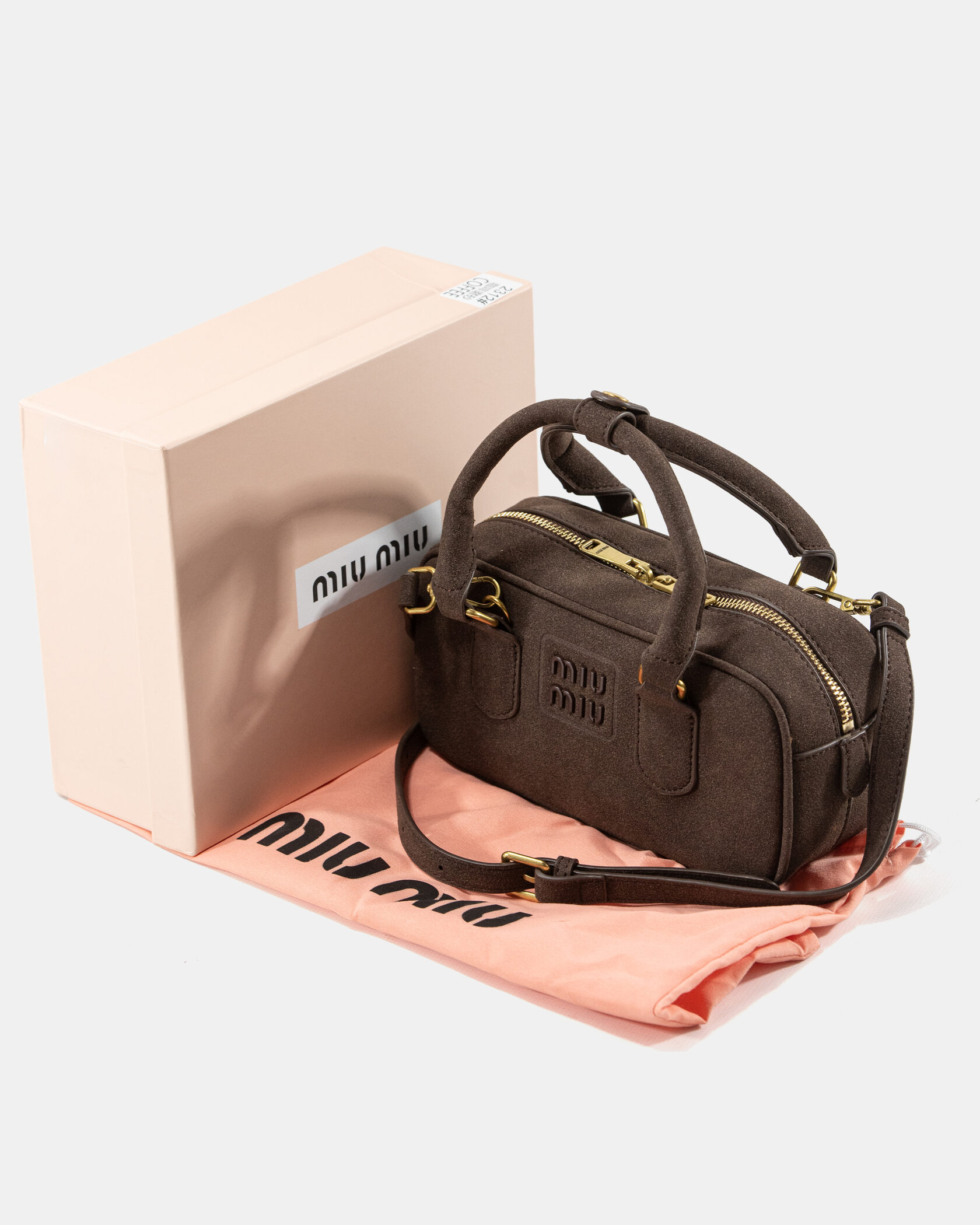 Miu Miu Small Arcadie Bag in Brown Suede - 2