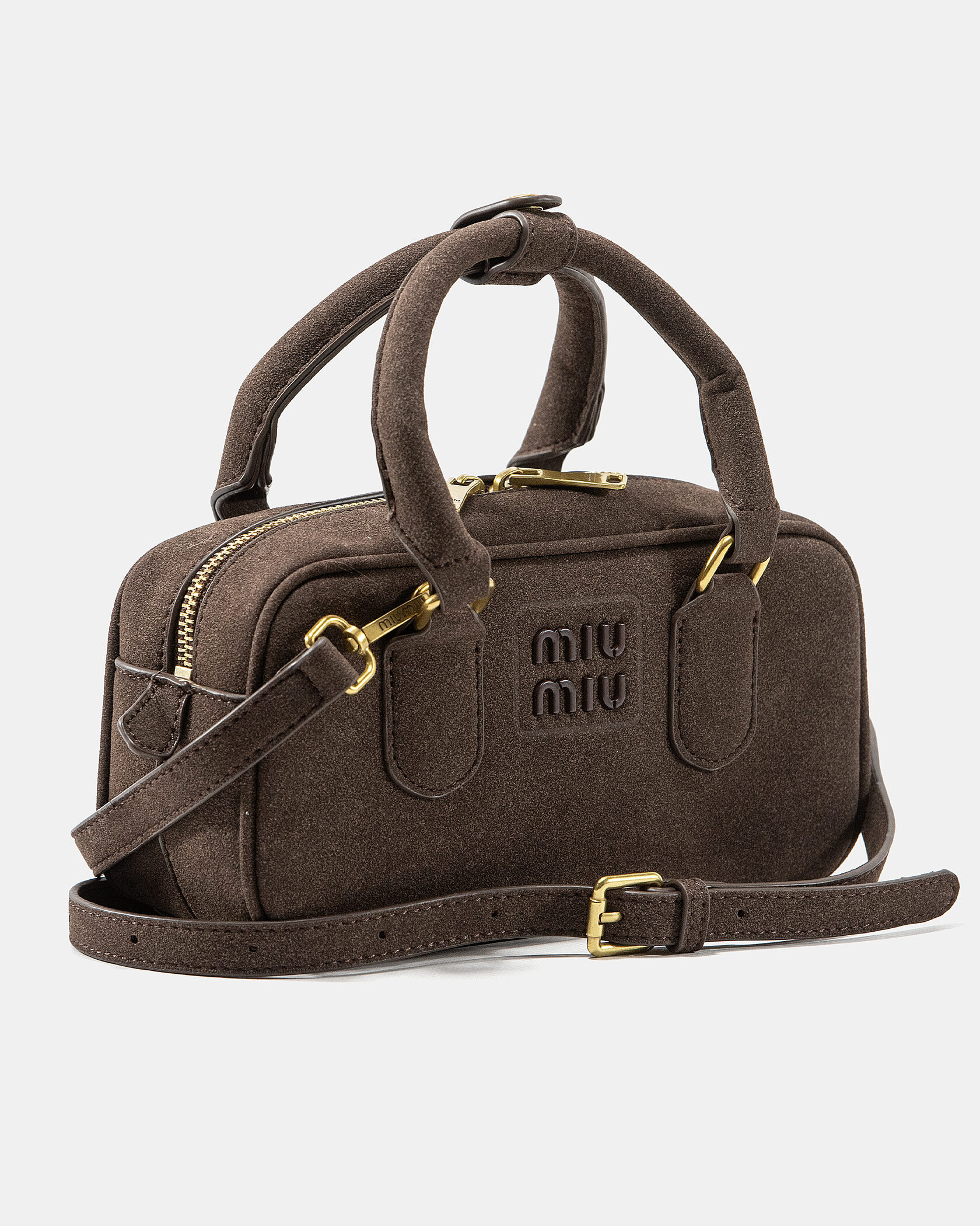 Miu Miu Small Arcadie Bag in Brown Suede - 5