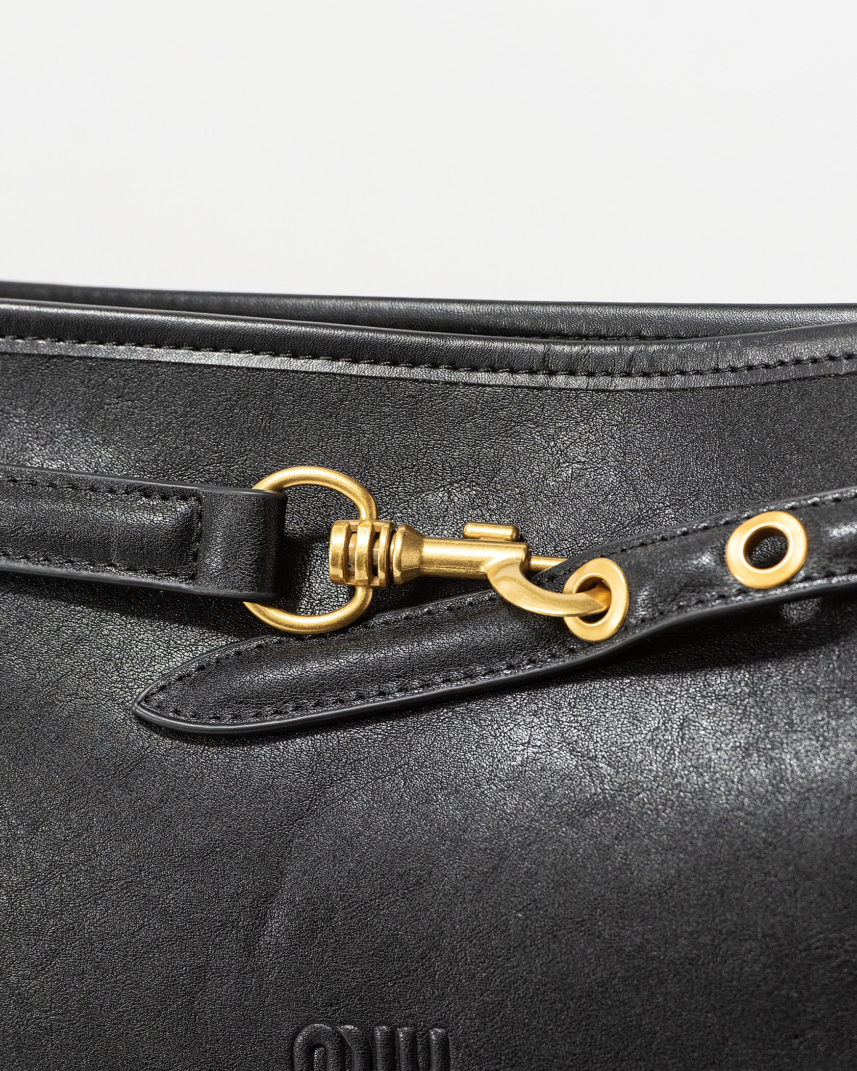 Miu Miu Small Baguette Shoulder Bag in Black Leather - 9