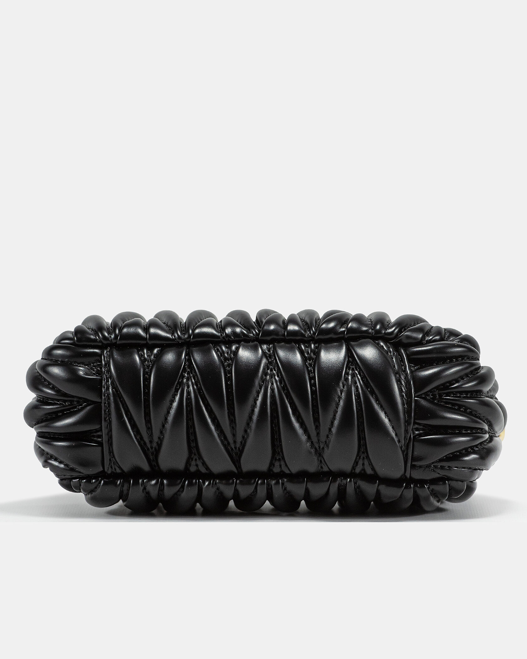 Miu Miu Wander Matelassé Nappa Leather Mini Hobo Bag Black - 12