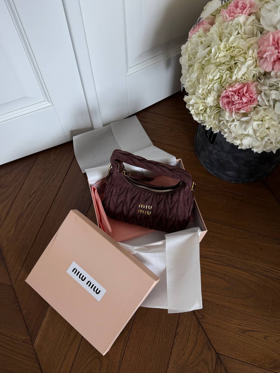 Miu Miu Wander Small matelassé suede shoulder bag - 2