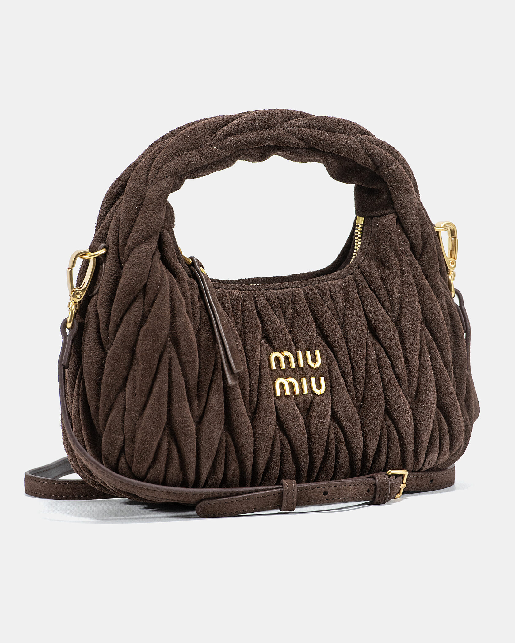 Miu Miu Wander Small matelassé suede shoulder bag - 5