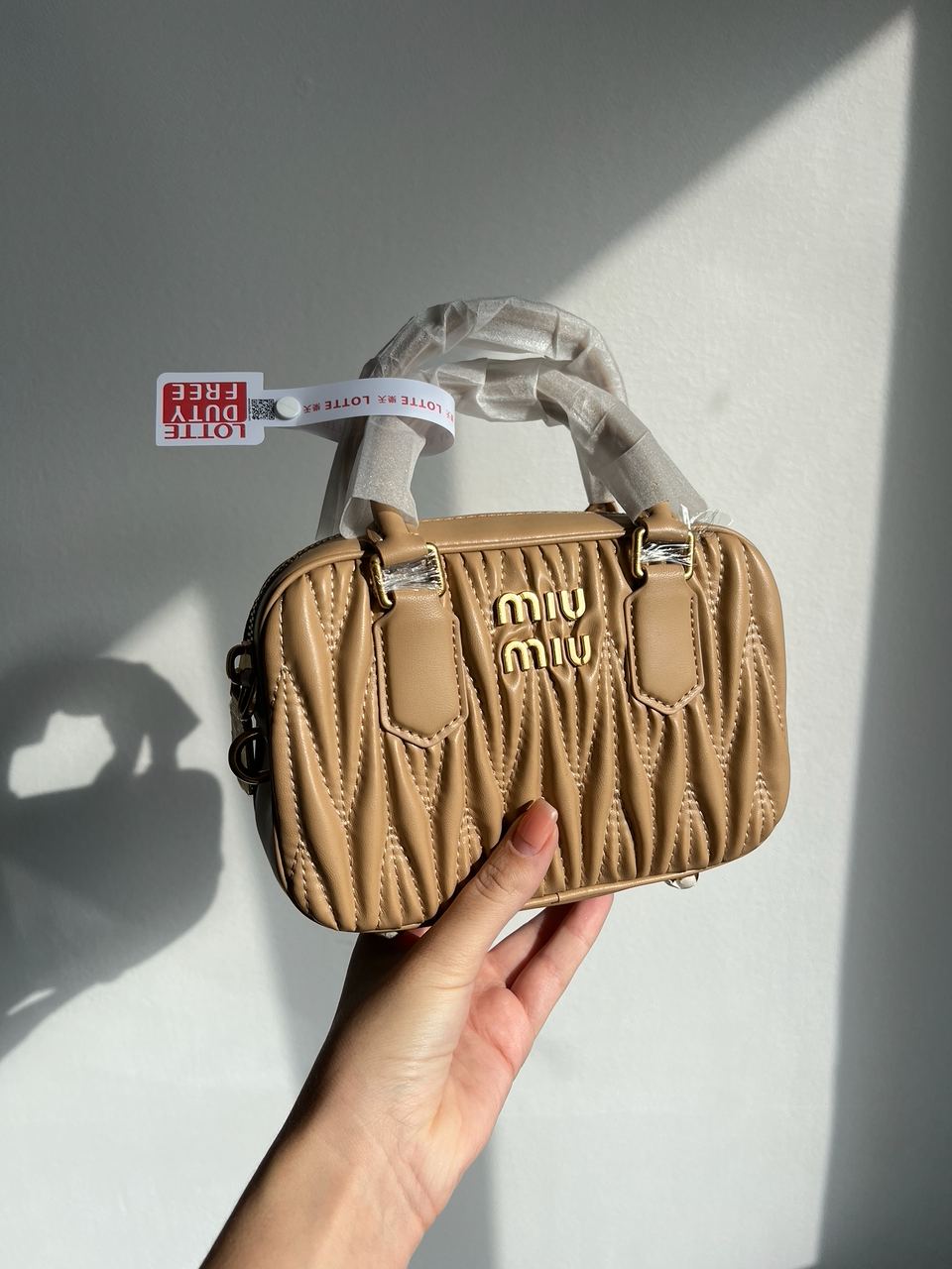 MiuMiu Arcadie Matelass? Nappa Leather Bag Beige - 15