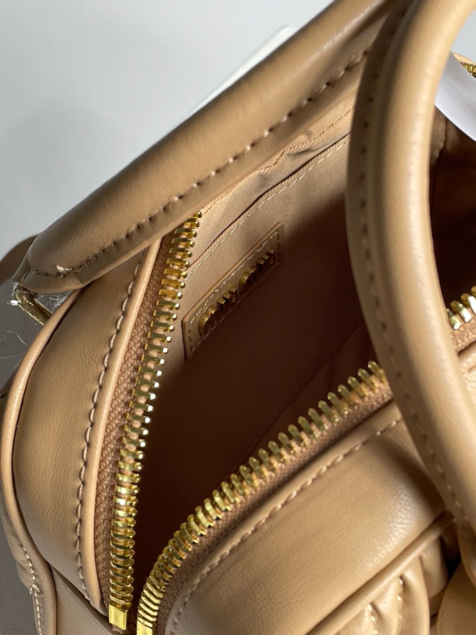 MiuMiu Arcadie Matelass? Nappa Leather Bag Beige - 27