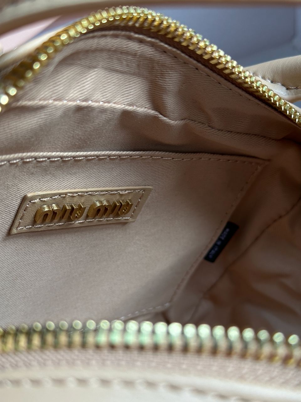 MiuMiu Arcadie Matelass? Nappa Leather Bag Beige - 30