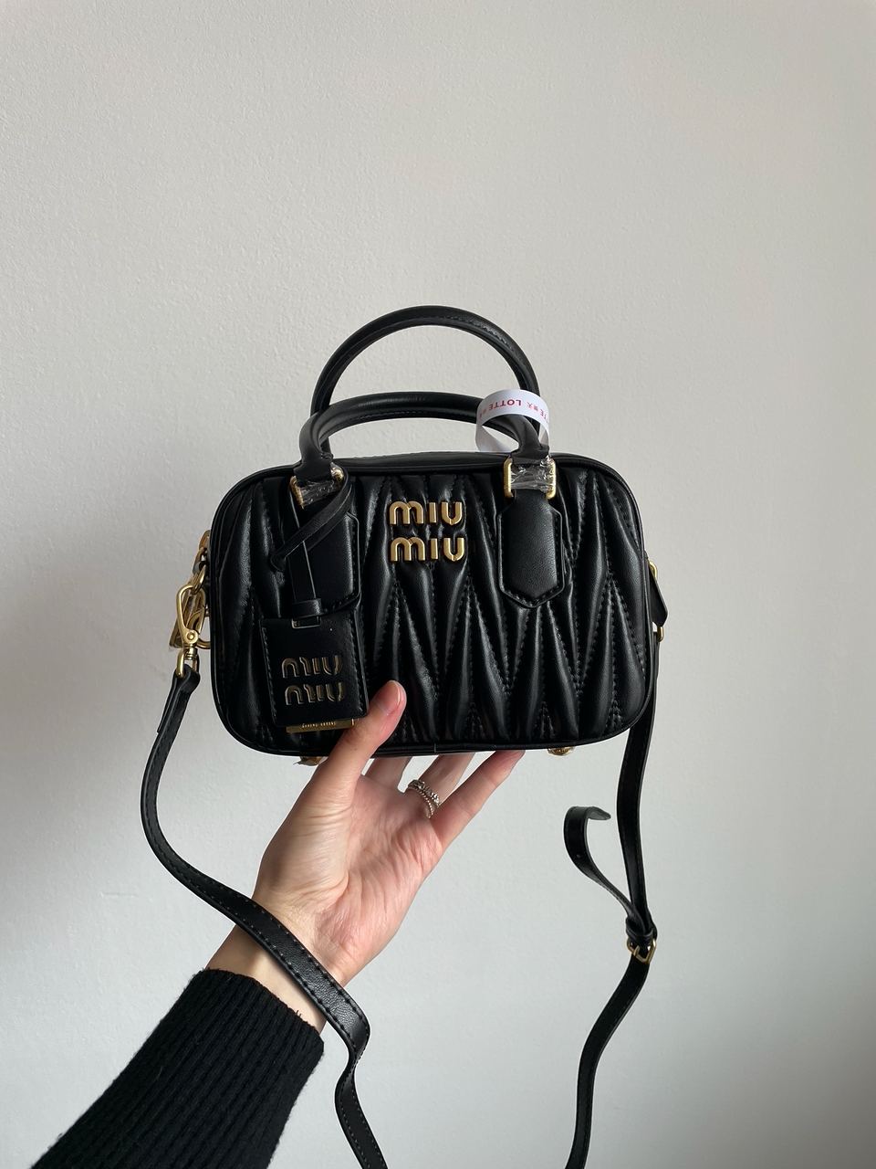 MiuMiu Arcadie Matelass? Nappa Leather Bag Black - 12
