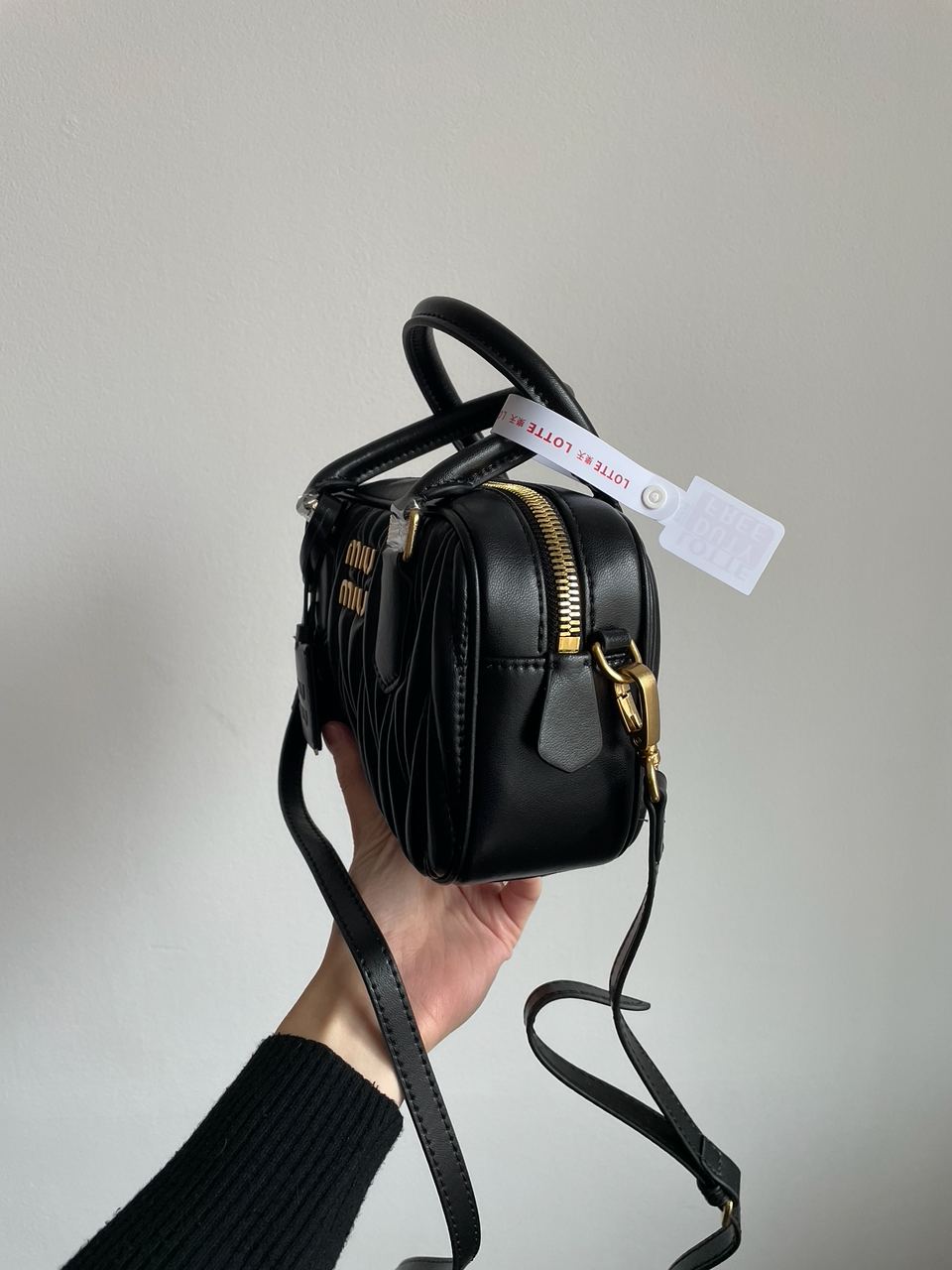 MiuMiu Arcadie Matelass? Nappa Leather Bag Black - 22