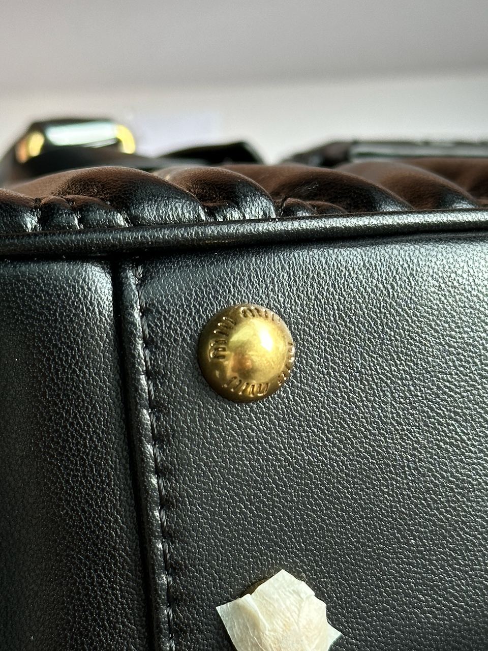 MiuMiu Arcadie Matelass? Nappa Leather Bag Black - 27