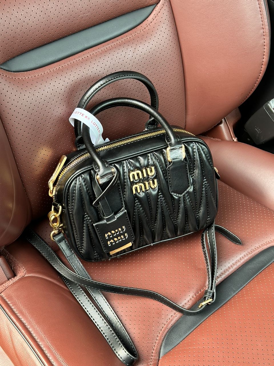 MiuMiu Arcadie Matelass? Nappa Leather Bag Black - 5