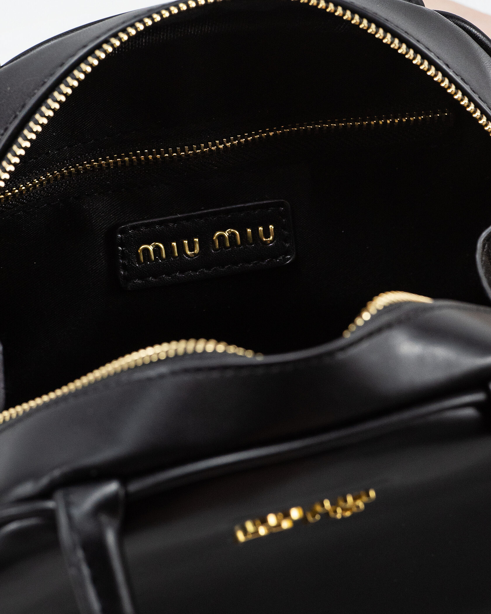 MiuMiu Leather Top-Handle Bag Black - 13