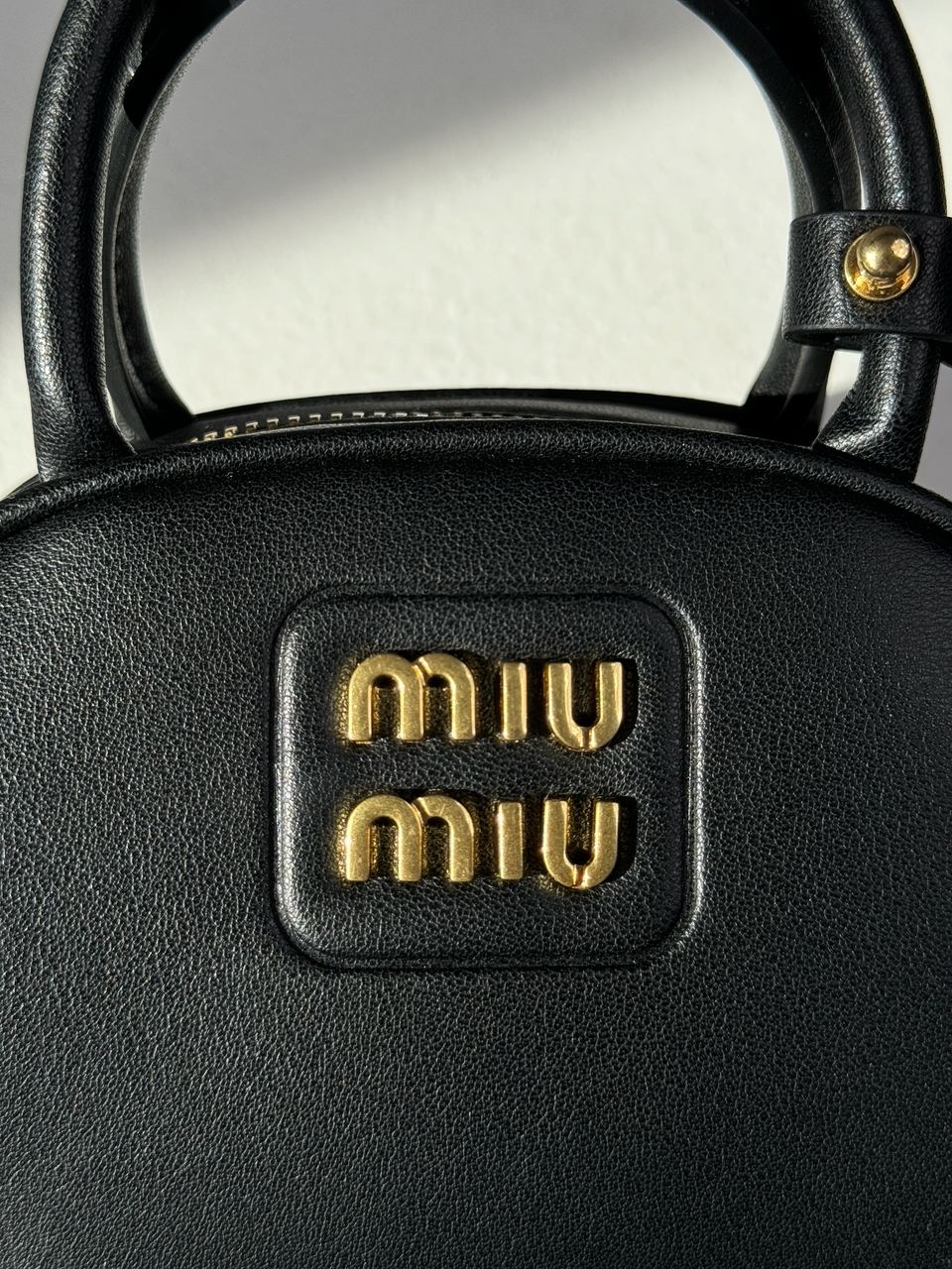 MiuMiu Leather Top-Handle Bag Black - 10
