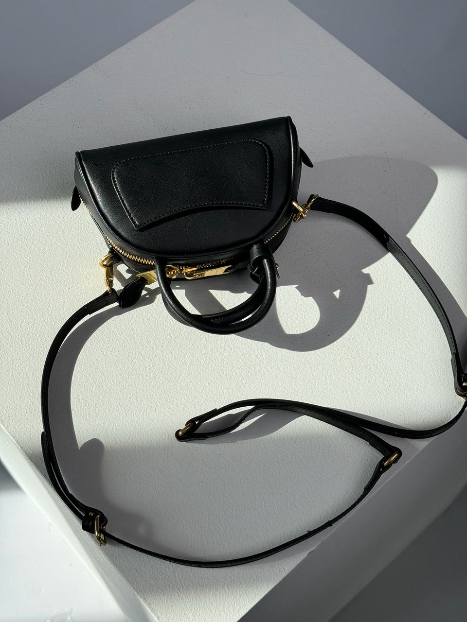 MiuMiu Leather Top-Handle Bag Black - 13