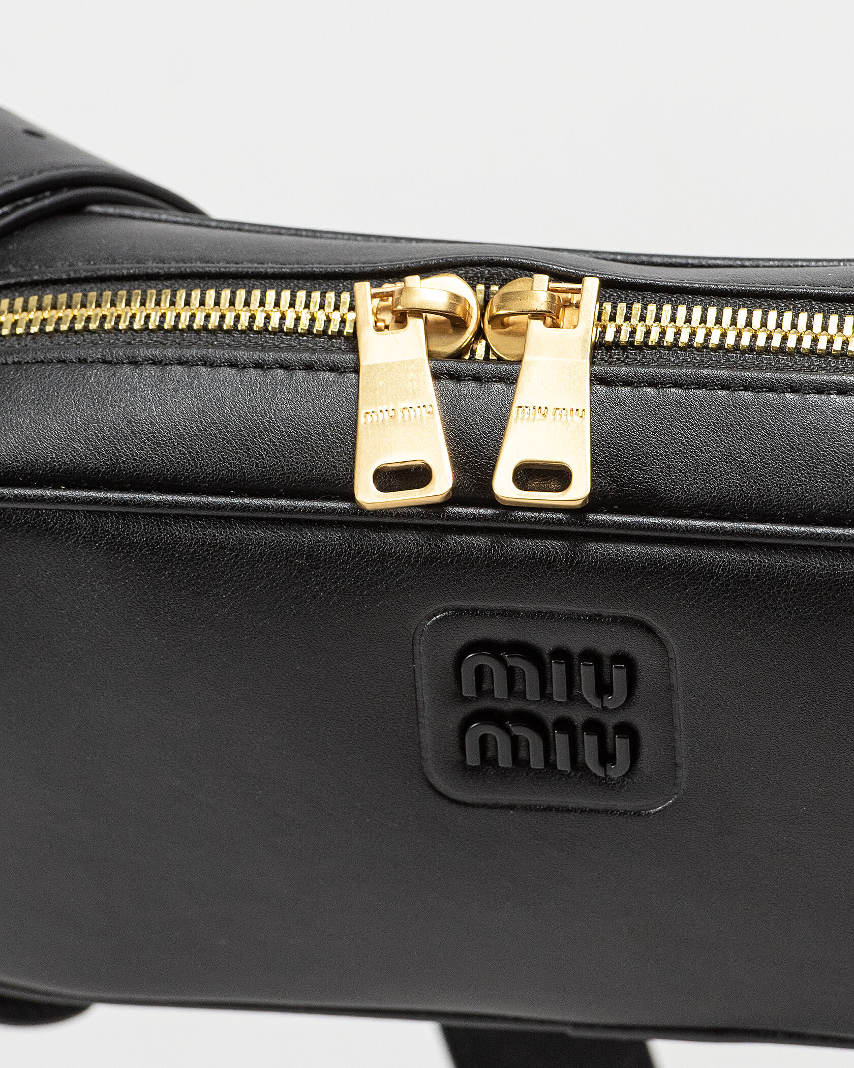 MiuMiu Nappa Leather Shoulder Bag Black - 11