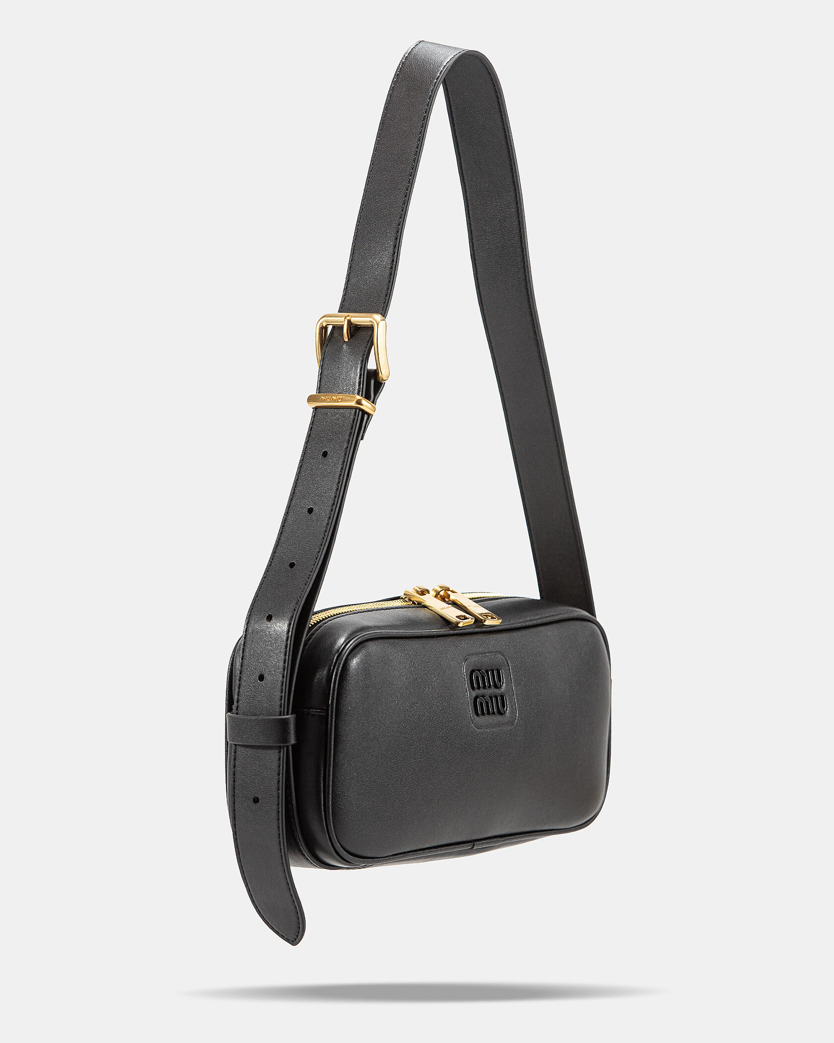MiuMiu Nappa Leather Shoulder Bag Black - 6