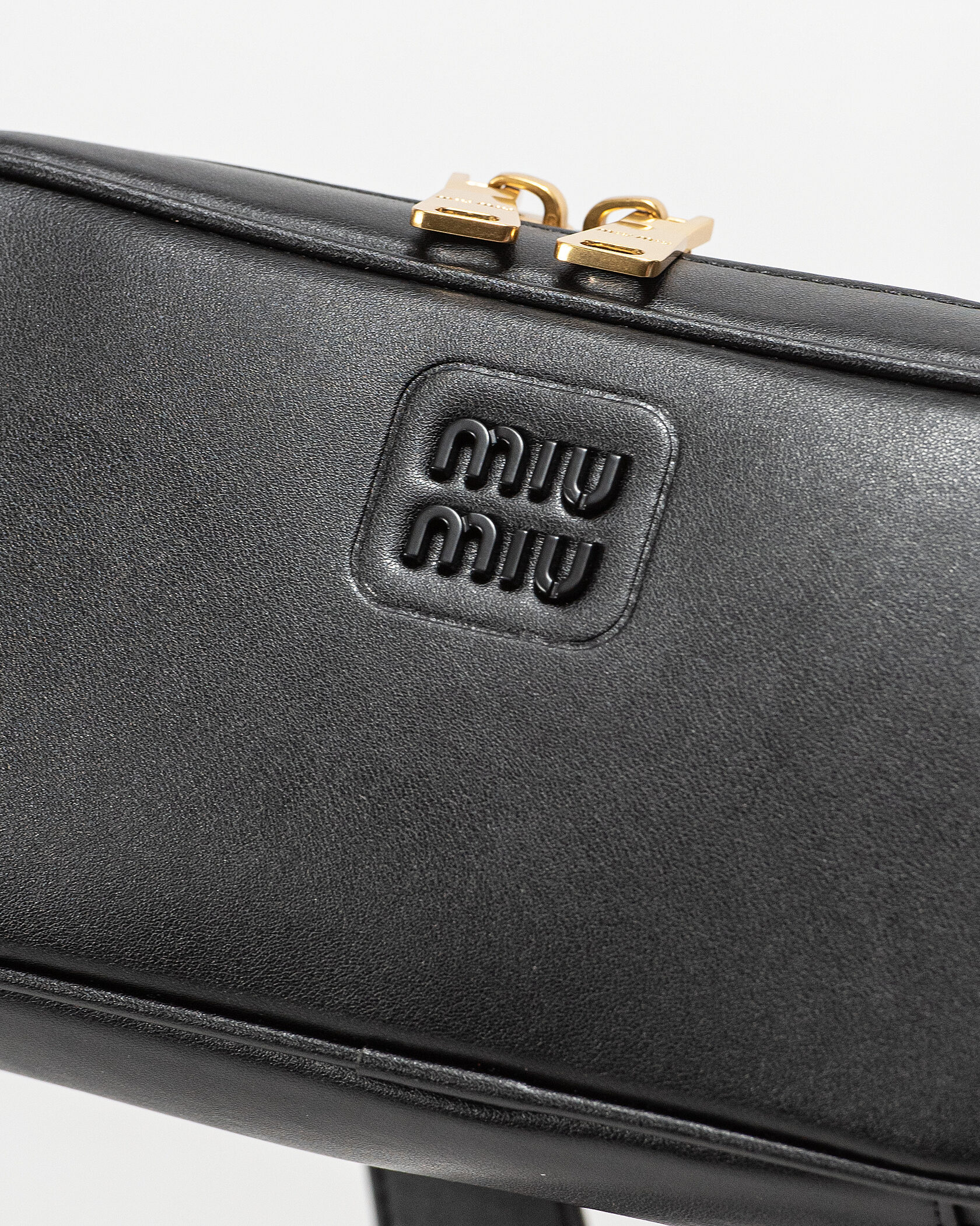 MiuMiu Nappa Leather Shoulder Bag Black - 7