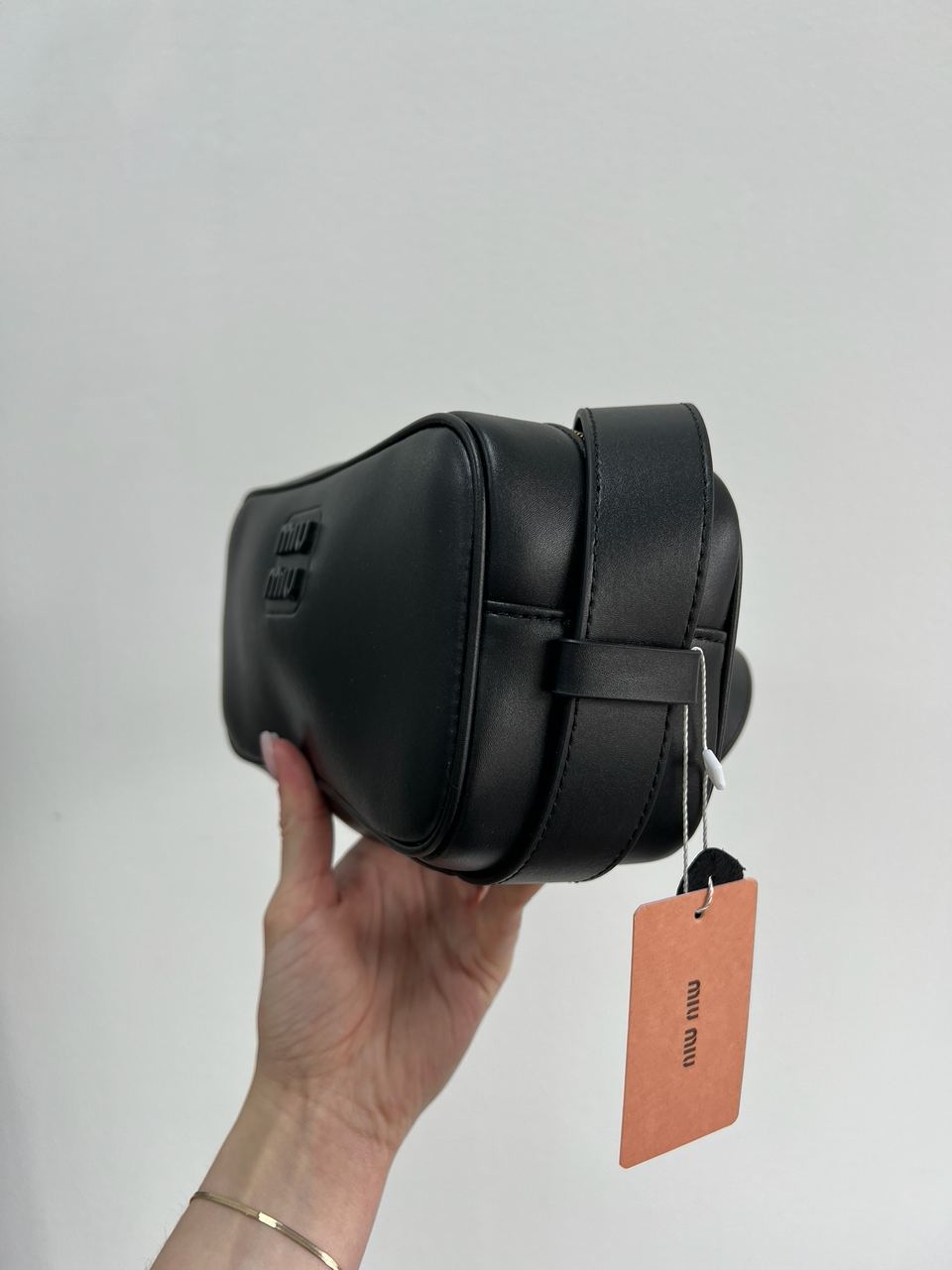 MiuMiu Nappa Leather Shoulder Bag Black - 16