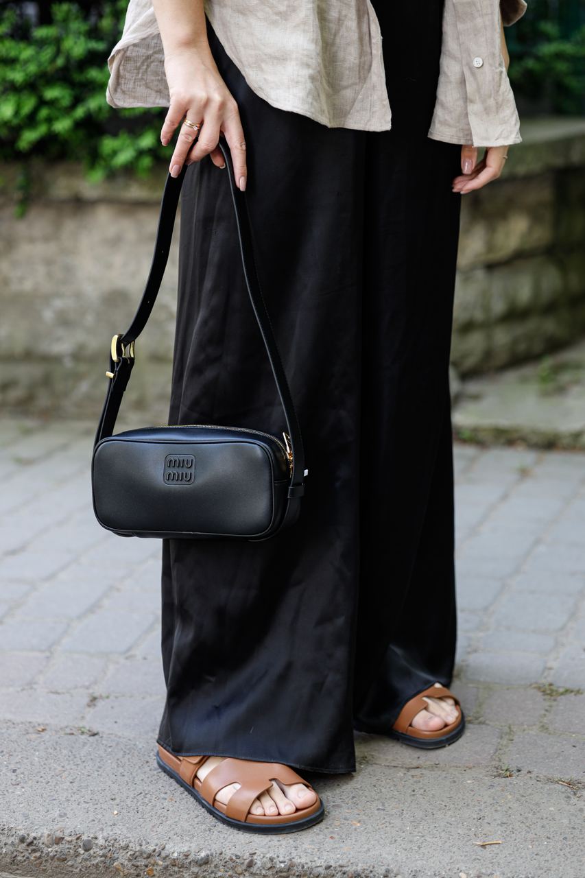 MiuMiu Nappa Leather Shoulder Bag Black - 8