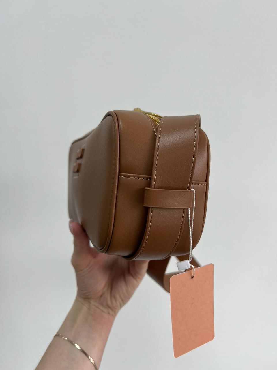 MiuMiu Nappa Leather Shoulder Bag Brown - 19