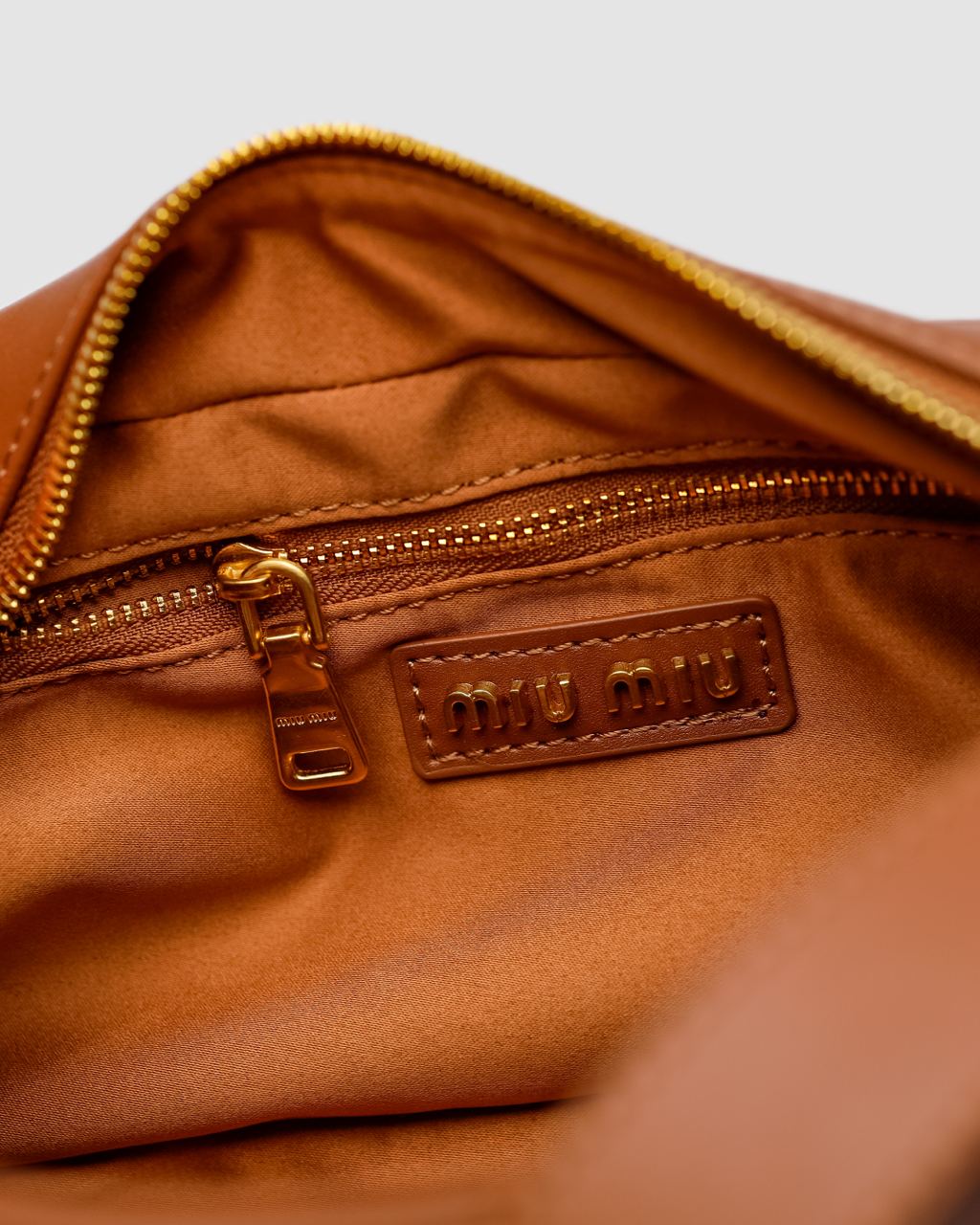 MiuMiu Nappa Leather Shoulder Bag Brown - 29
