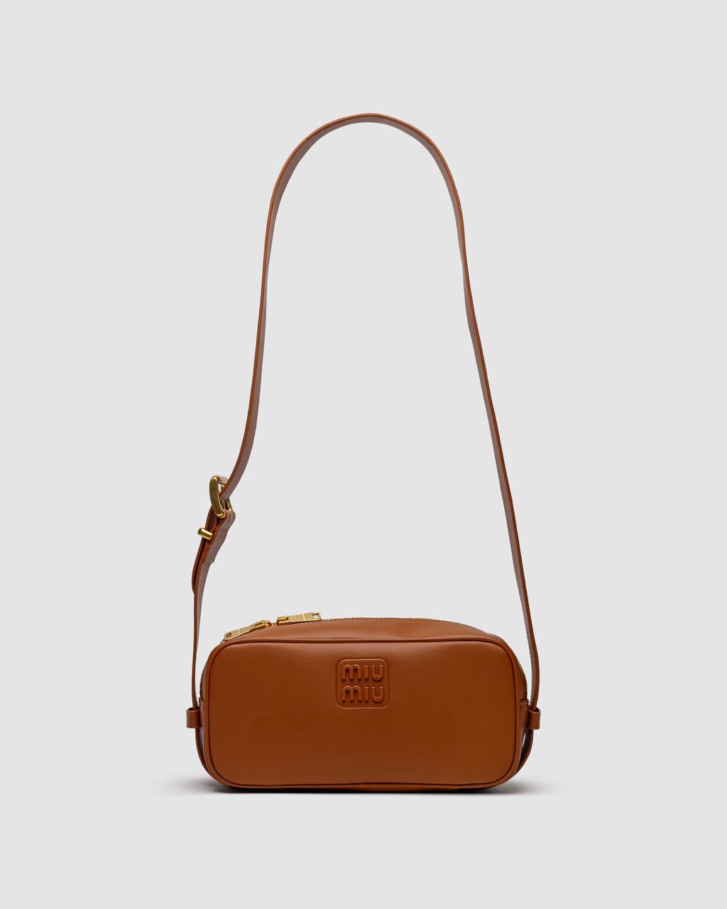 MiuMiu Nappa Leather Shoulder Bag Brown - 3