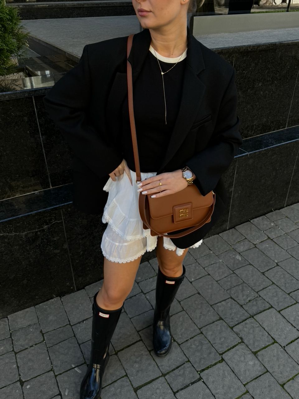 MiuMiu Shoulder Leather Bag Brown - 9