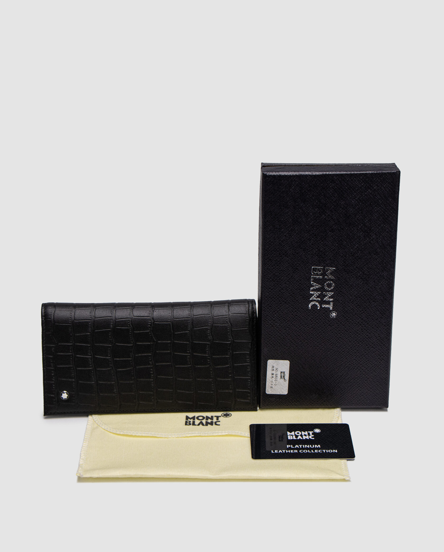 Montblanc Wallet 14cc Crocodile Embossed in Black - 2