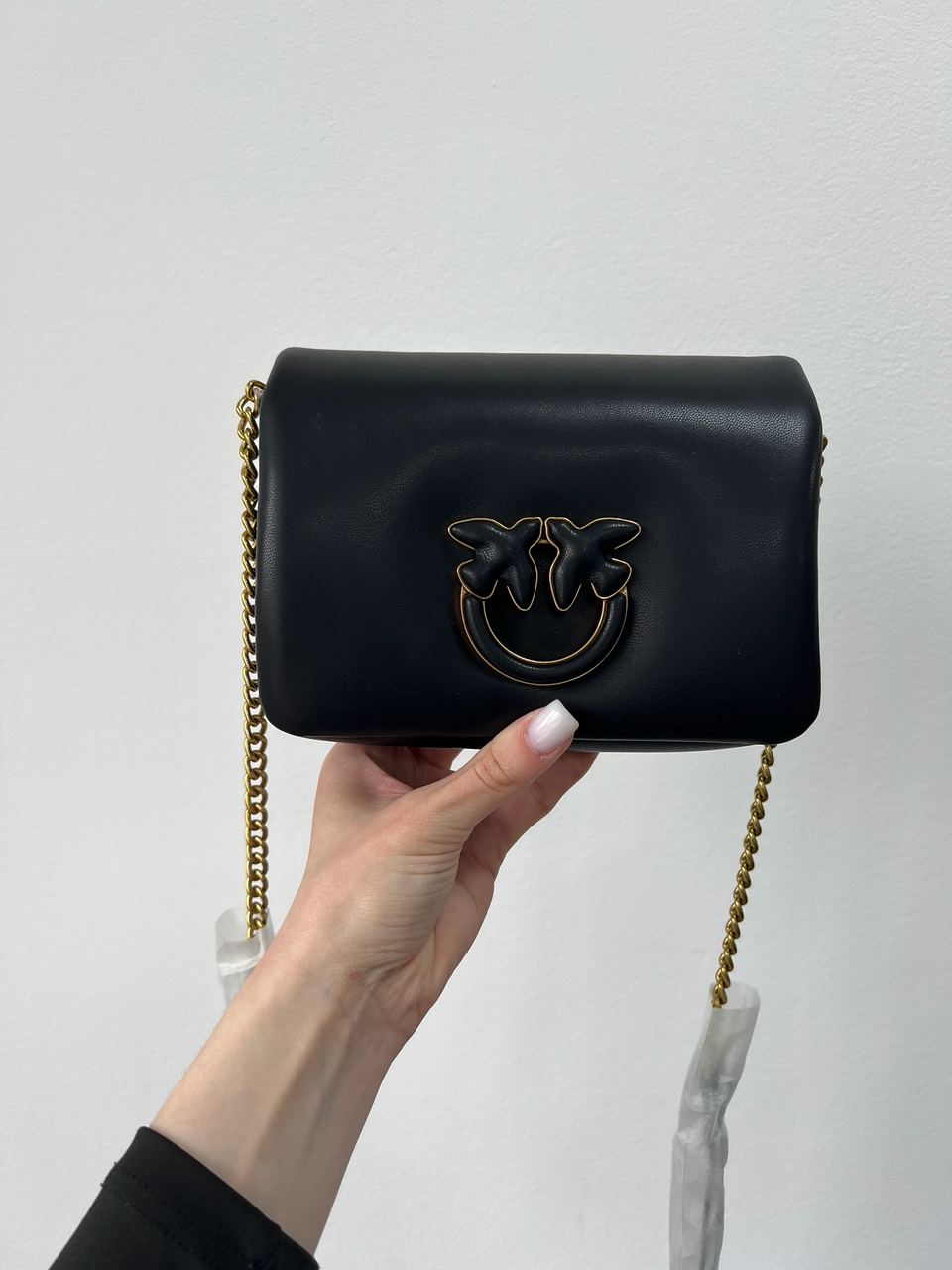 Pinko Baby Love Bag Click Puff in Nappa Black Leather - 10