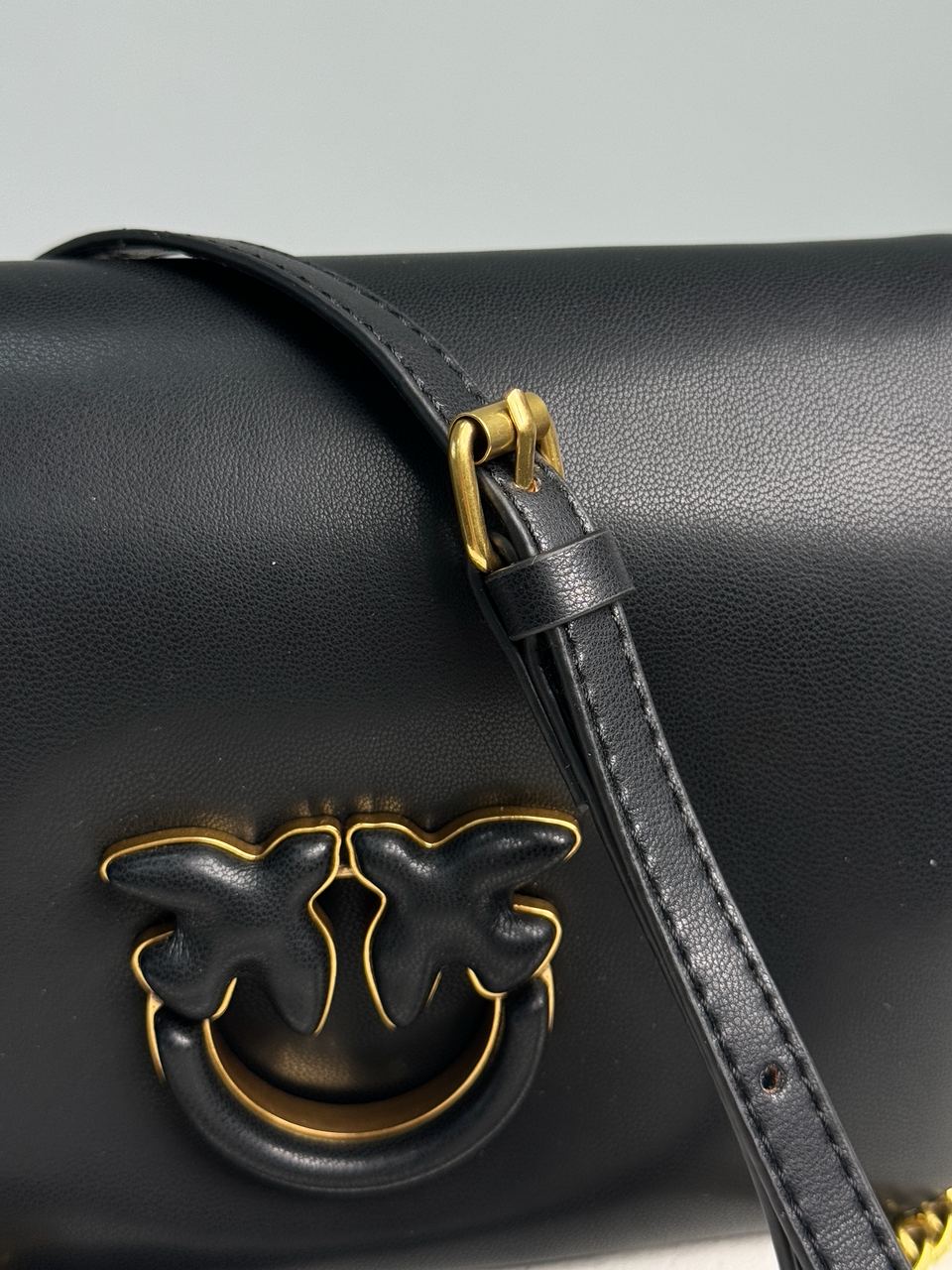 Pinko Baby Love Bag Click Puff in Nappa Black Leather - 11