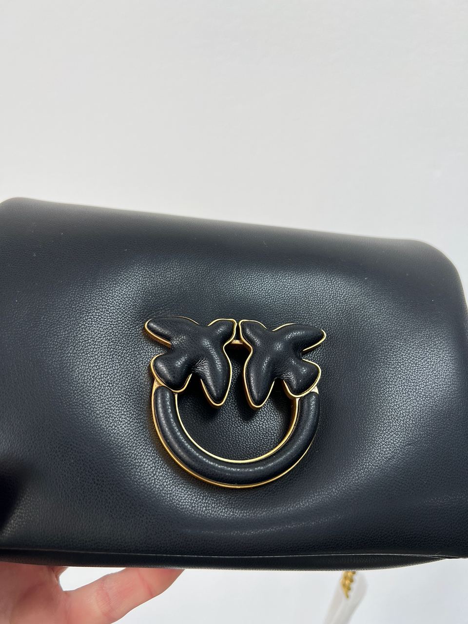 Pinko Baby Love Bag Click Puff in Nappa Black Leather - 12