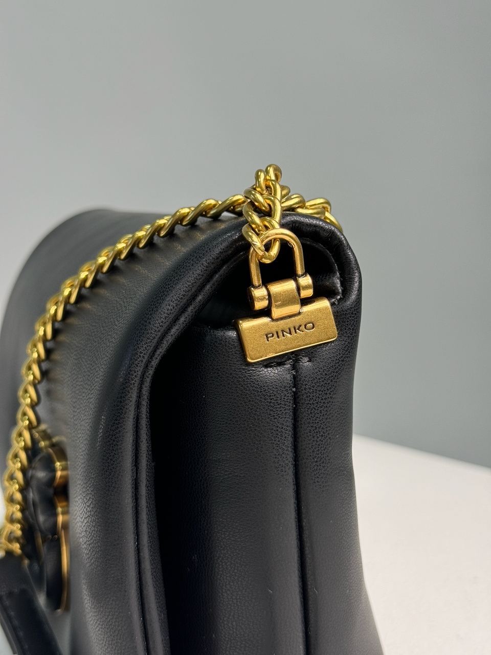 Pinko Baby Love Bag Click Puff in Nappa Black Leather - 14