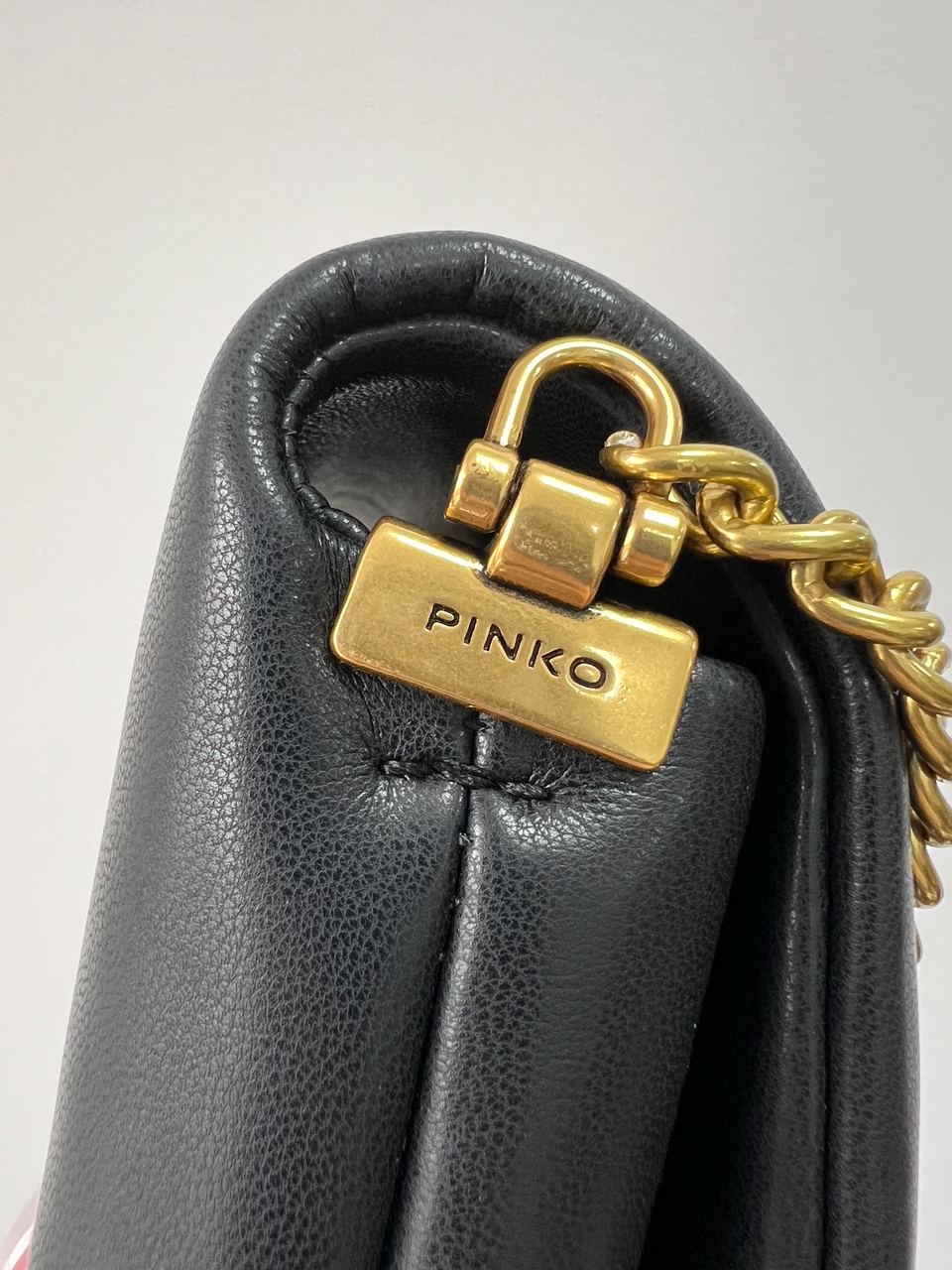 Pinko Baby Love Bag Click Puff in Nappa Black Leather - 15