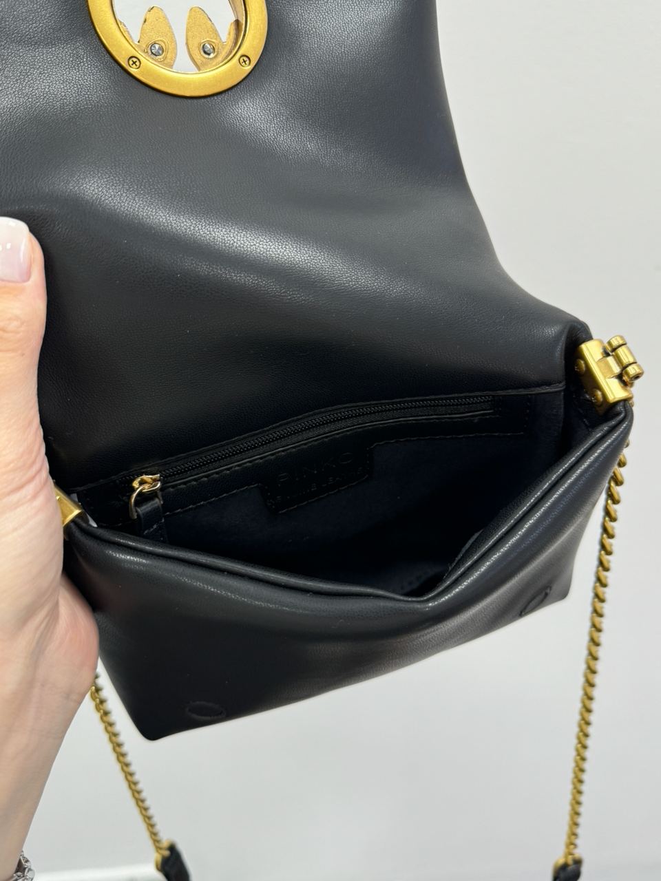 Pinko Baby Love Bag Click Puff in Nappa Black Leather - 24