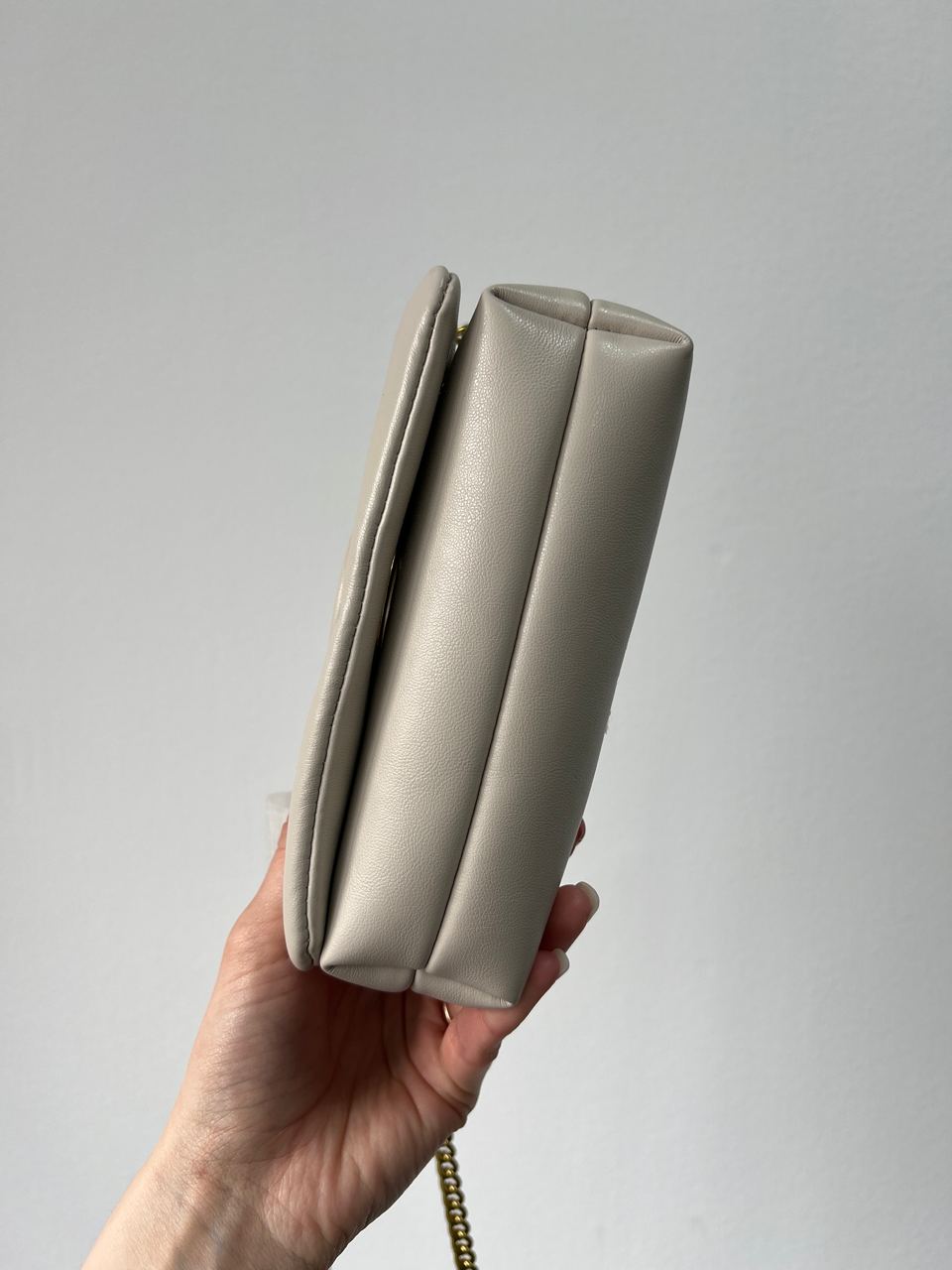 Pinko Baby Love Bag Click Puff in Nappa Cream Leather - 10