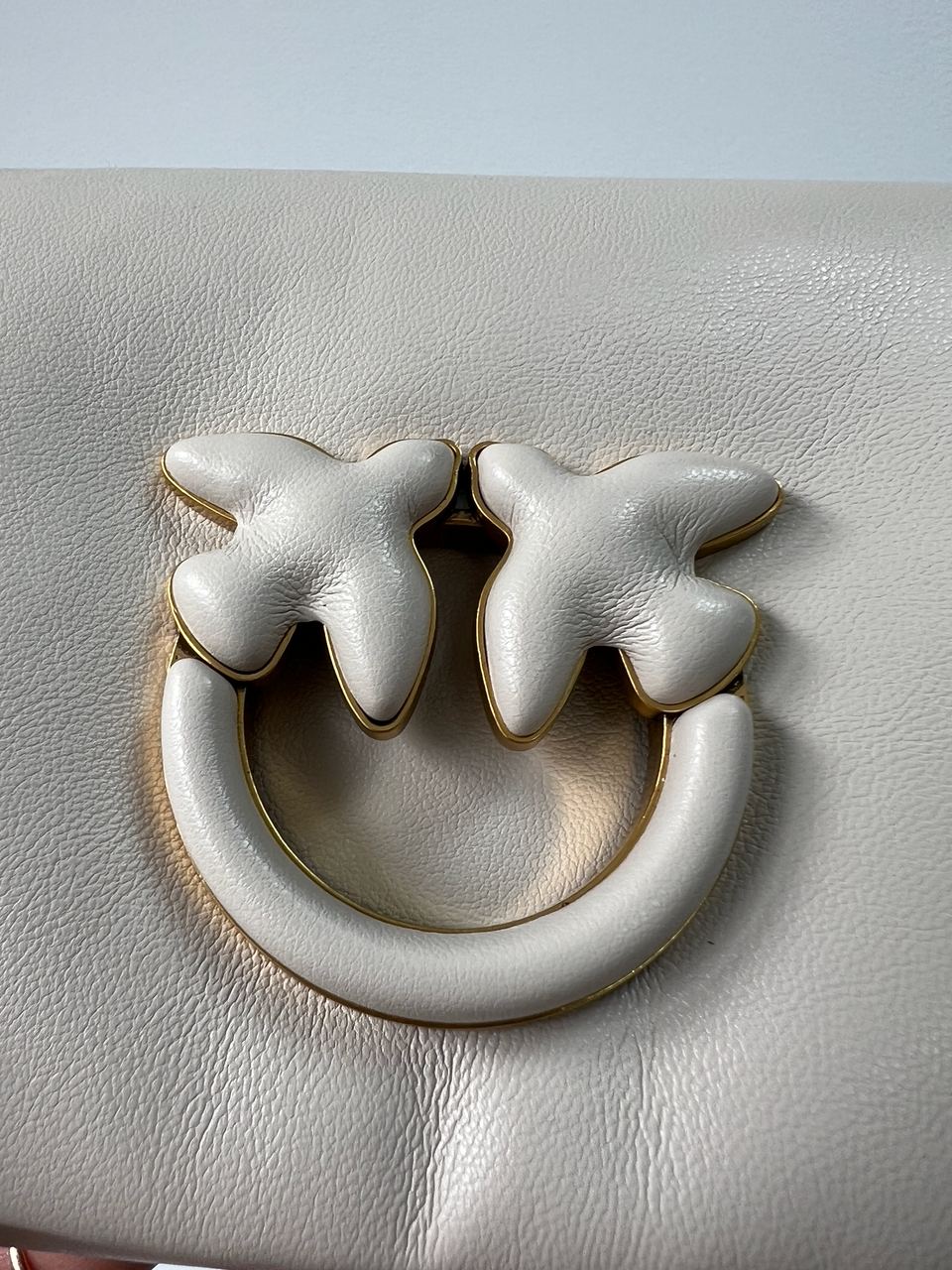 Pinko Baby Love Bag Click Puff in Nappa Cream Leather - 4