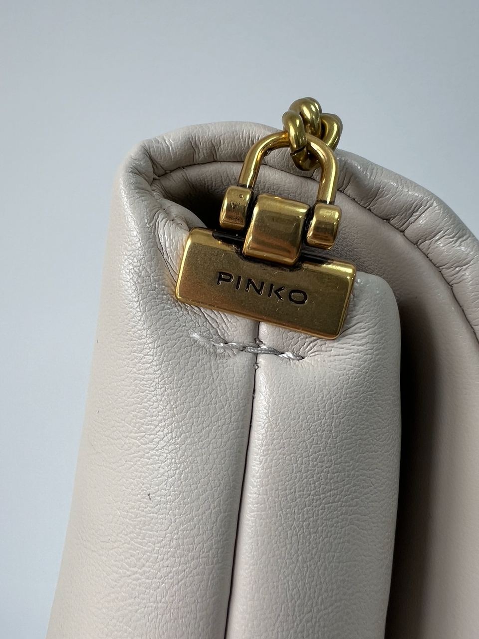 Pinko Baby Love Bag Click Puff in Nappa Cream Leather - 7