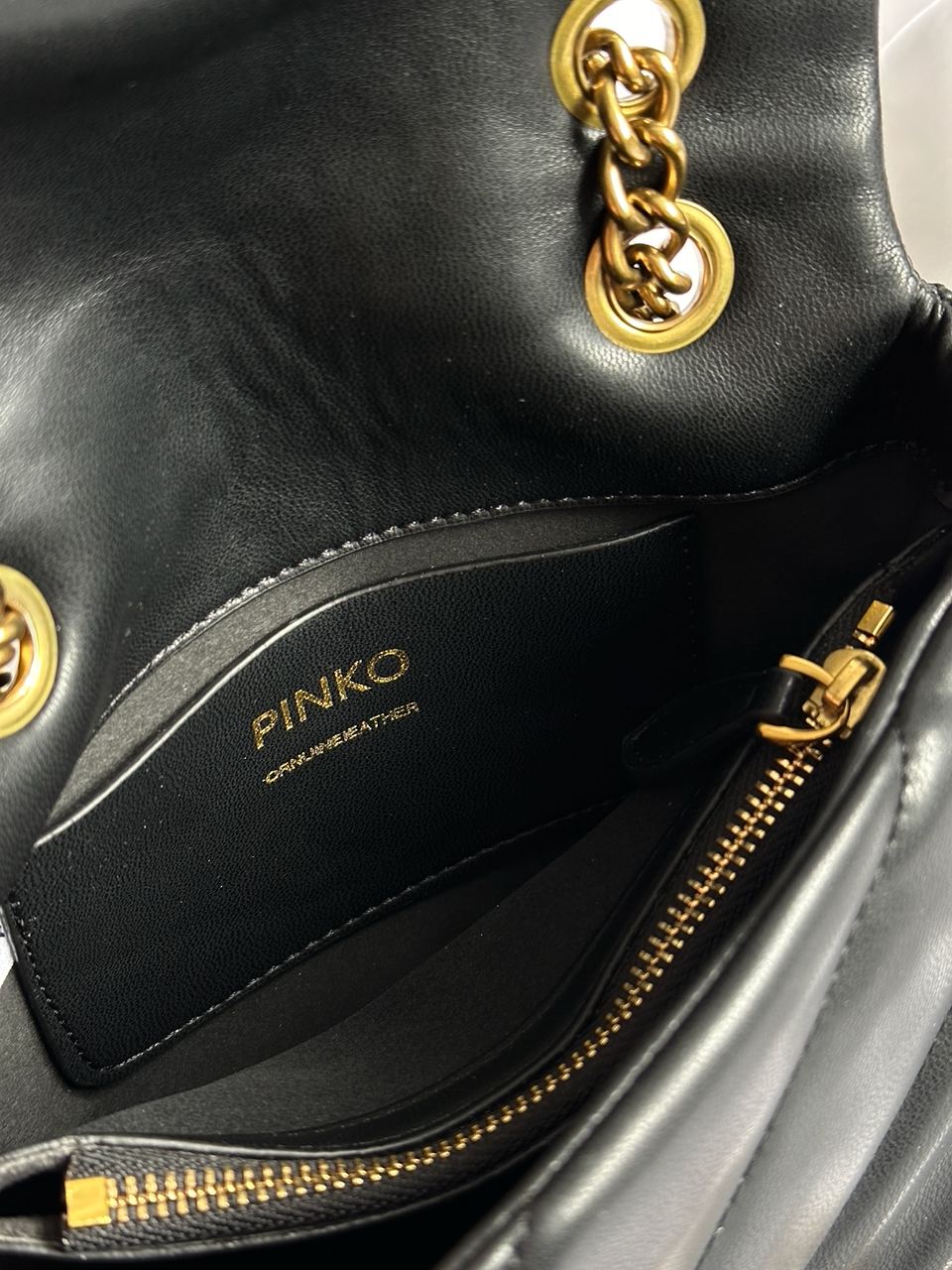 Pinko Baby Love Bag Puff Maxi Quilt Black/Gold - 13