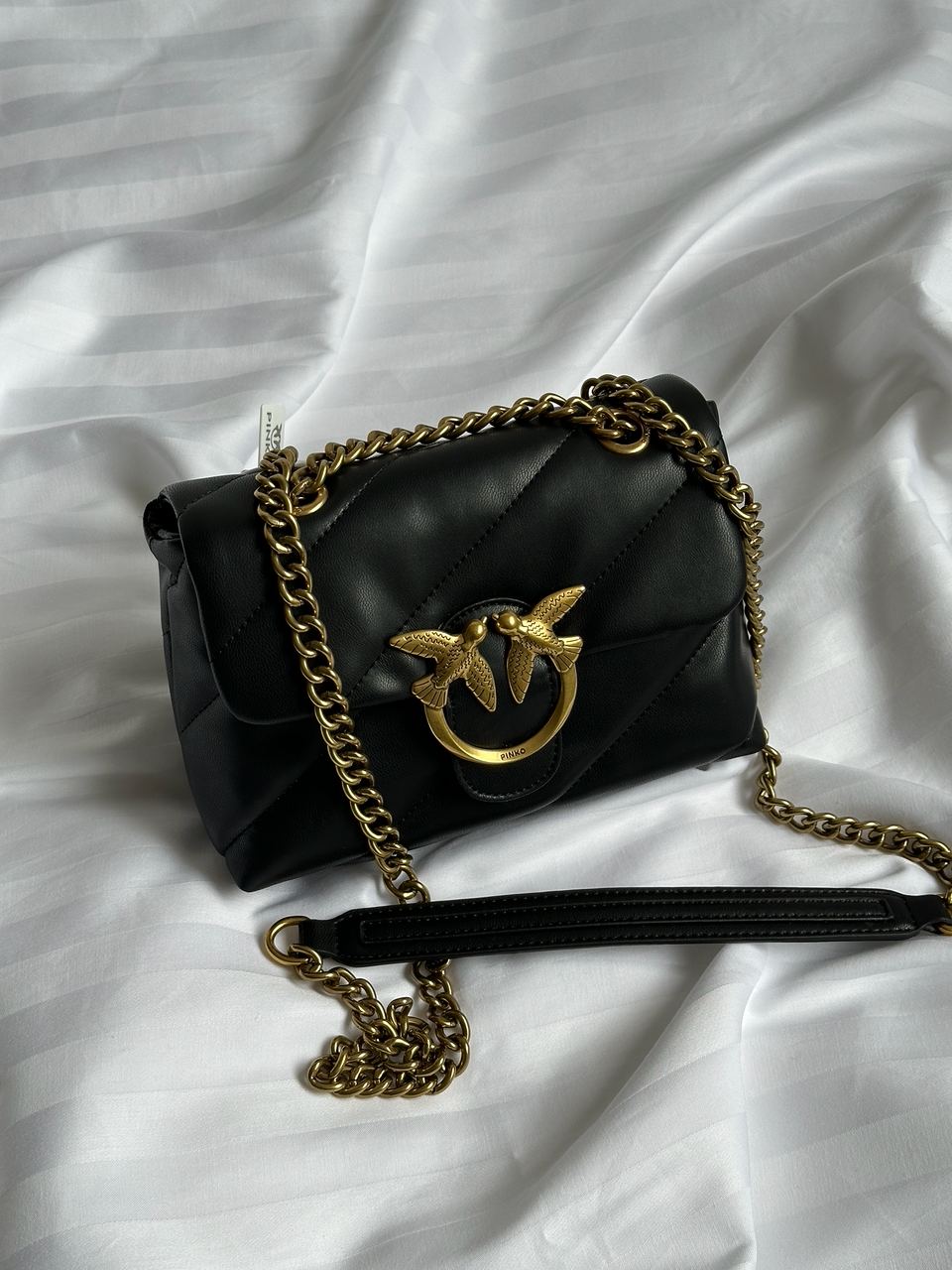 Pinko Baby Love Bag Puff Maxi Quilt Black/Gold - 3