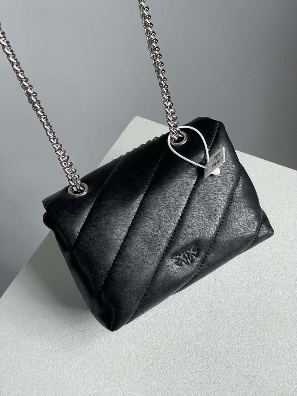 Pinko Baby Love Bag Puff Maxi Quilt Black/Silver - 12