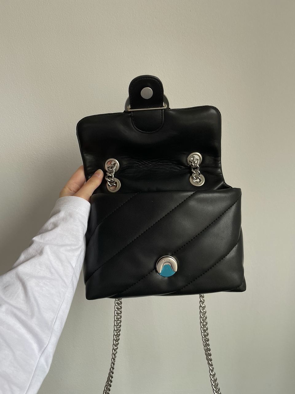 Pinko Baby Love Bag Puff Maxi Quilt Black/Silver - 17