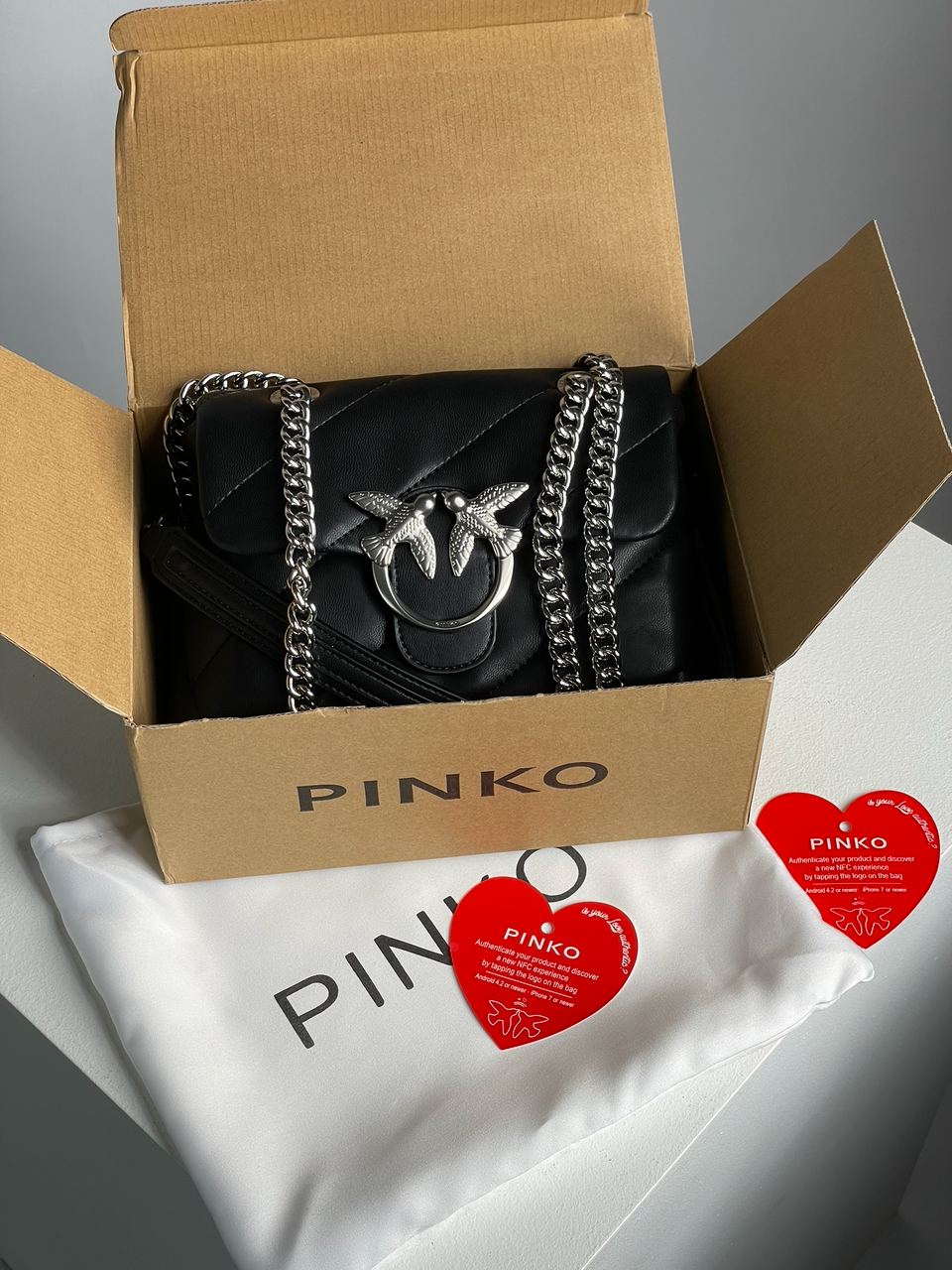 Pinko Baby Love Bag Puff Maxi Quilt Black/Silver - 2