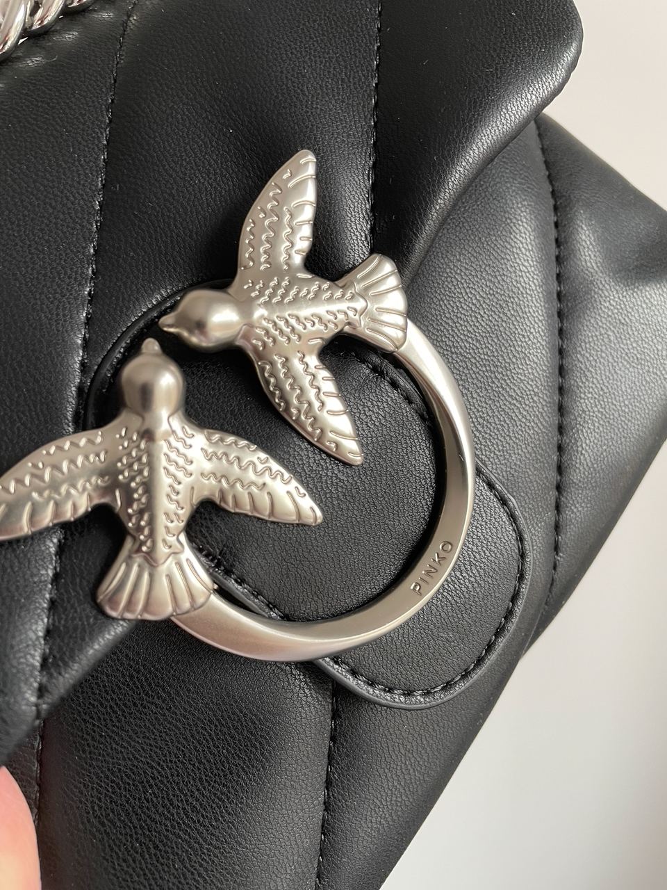 Pinko Baby Love Bag Puff Maxi Quilt Black/Silver - 8