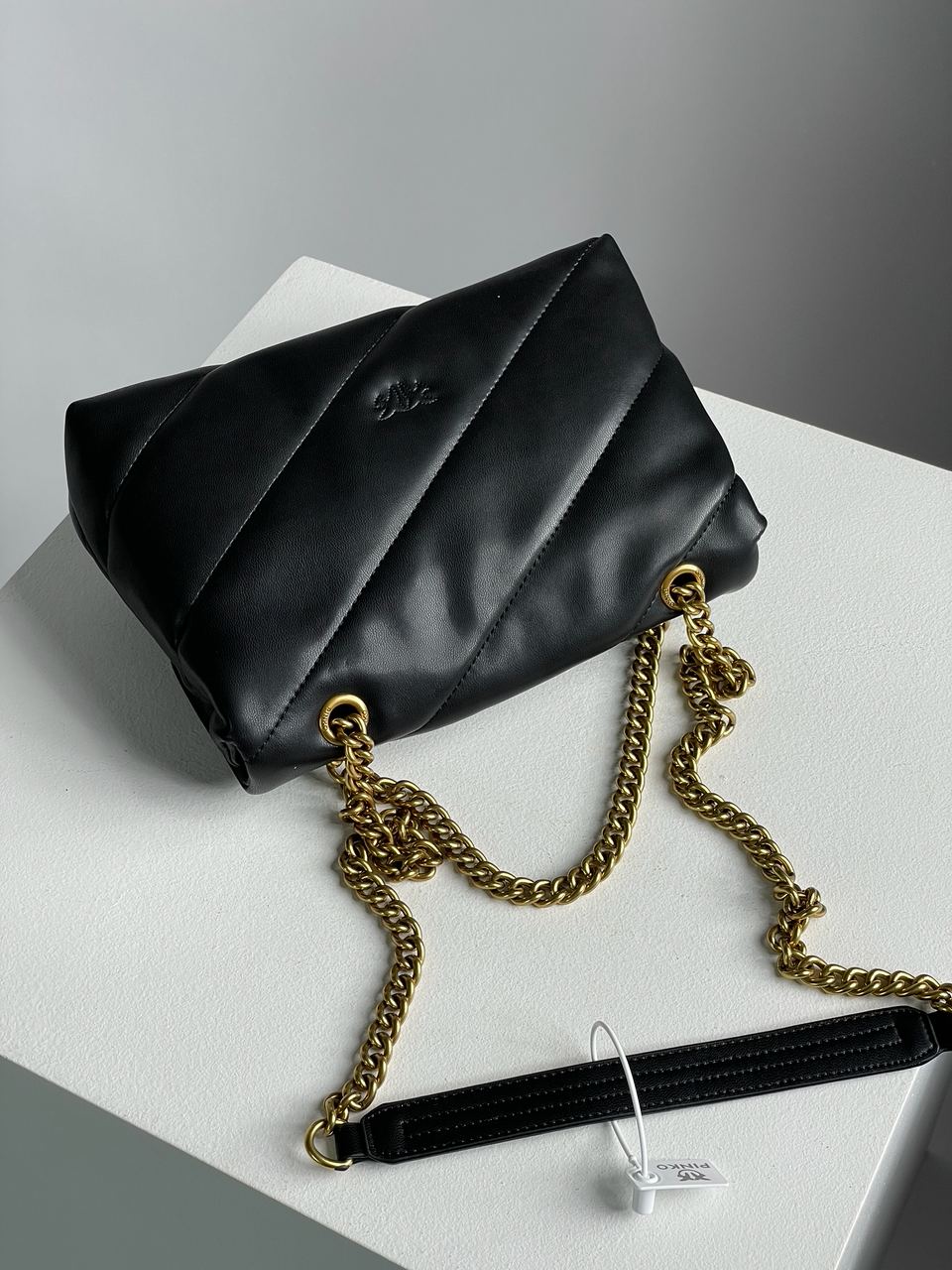 Pinko Big Love Bag Puff Maxi Quilt Black/Gold - 12