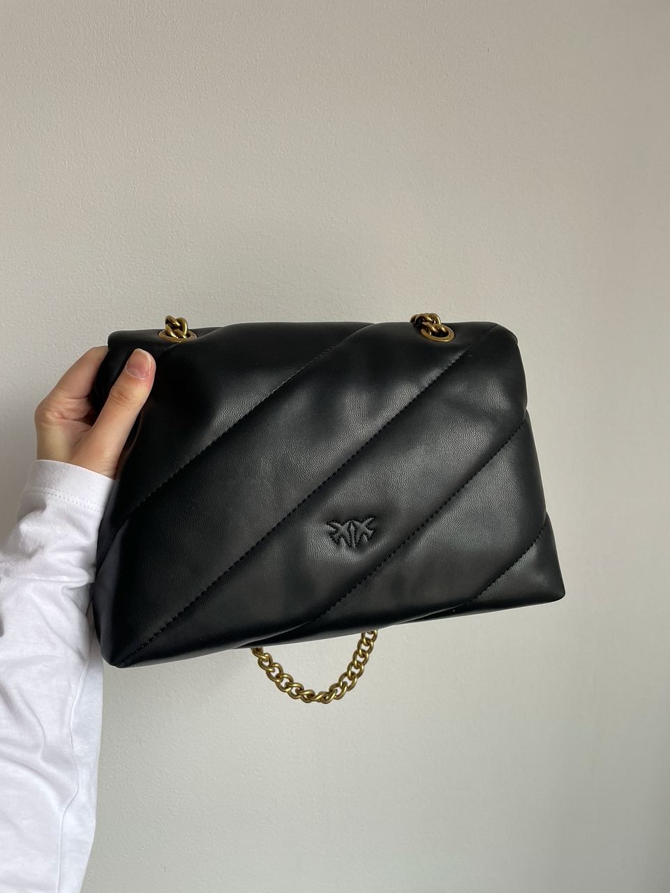 Pinko Big Love Bag Puff Maxi Quilt Black/Gold - 13